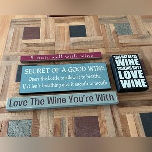 Wine-Themed Decorative Wooden Signs